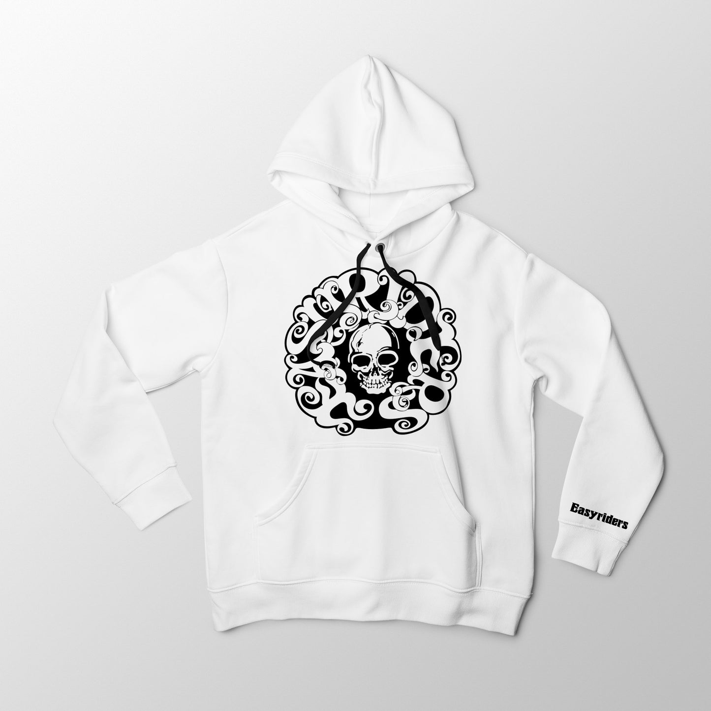 Black on White Old School Easyriders Hoodie