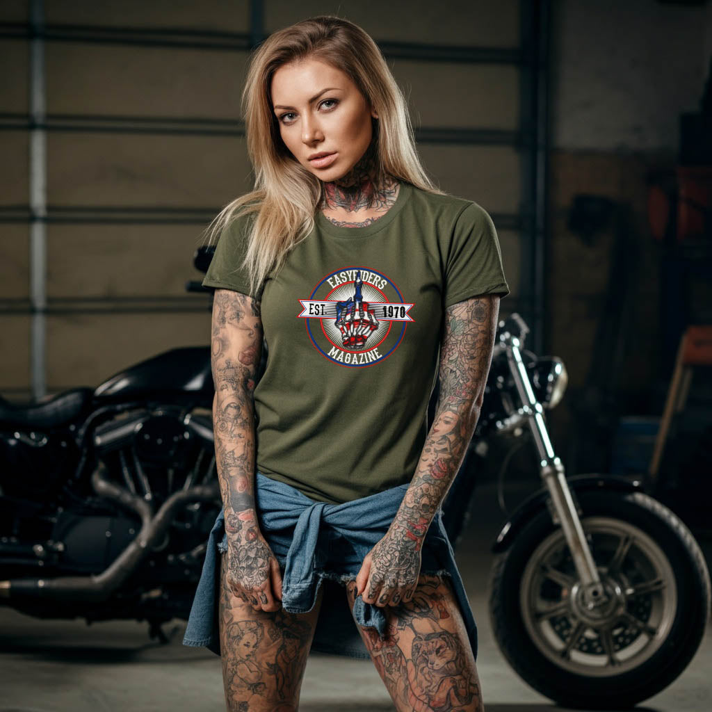 Easyriders Ladies Red White & Blue to the Bone Tee