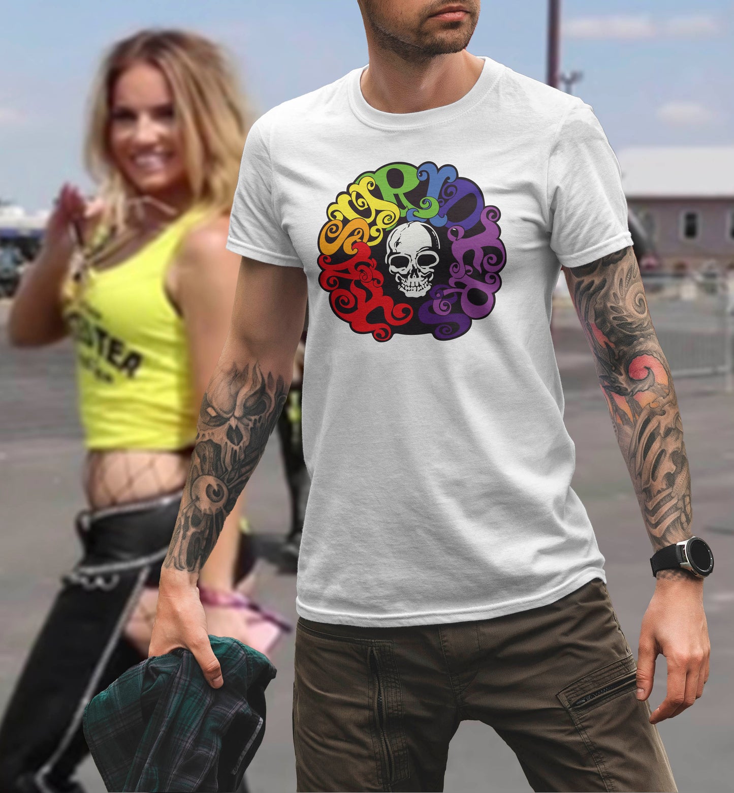 Easyriders Old School Tee Shirt Rainbow